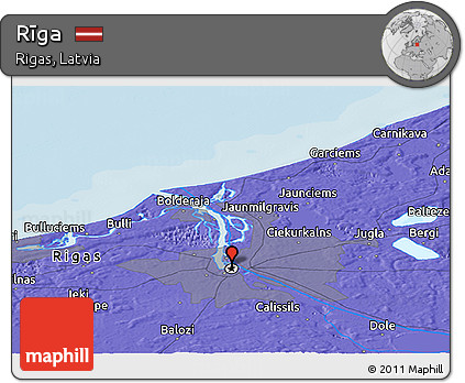 Political Panoramic Map of Rīga