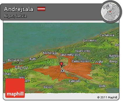 Satellite Panoramic Map of Andrejsala