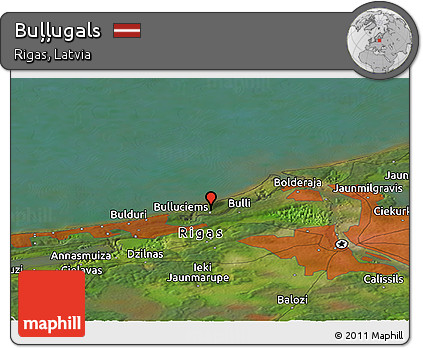 Satellite Panoramic Map of Buļļugals