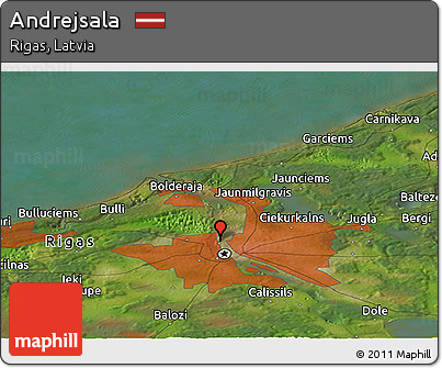Satellite Panoramic Map of Andrejsala