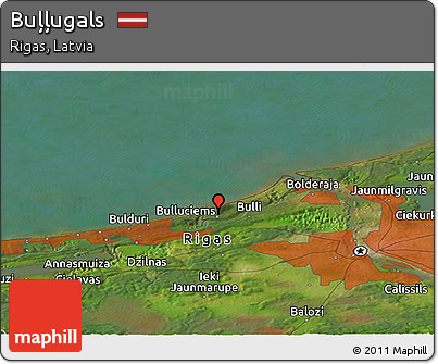 Satellite Panoramic Map of Buļļugals