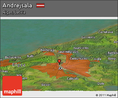 Satellite Panoramic Map of Andrejsala