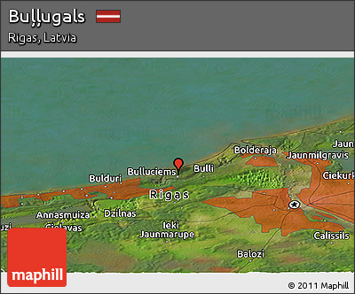 Satellite Panoramic Map of Buļļugals