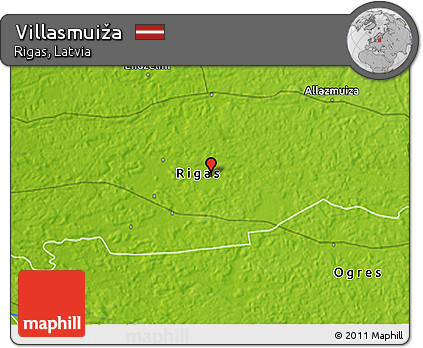 Physical 3D Map of Villasmuiža