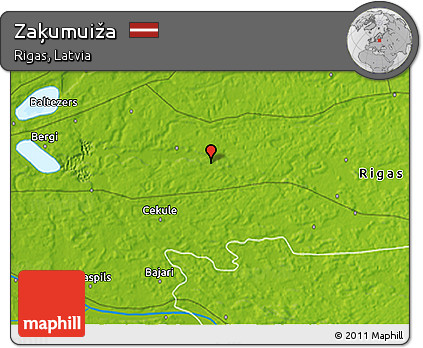 Physical 3D Map of Zaķumuiža
