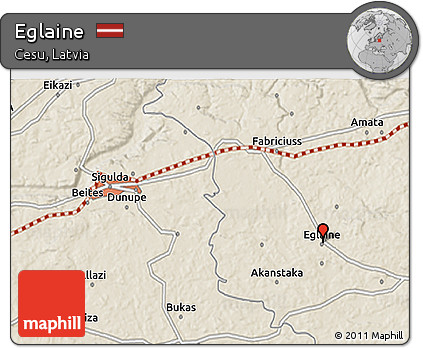 Shaded Relief 3D Map of Eglaine