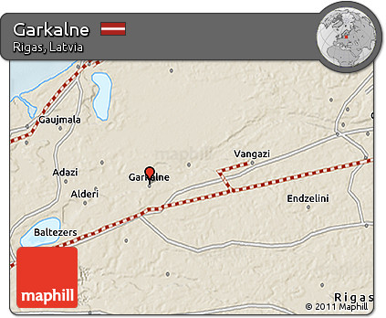 Shaded Relief 3D Map of Garkalne