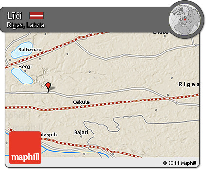 Shaded Relief 3D Map of Līči