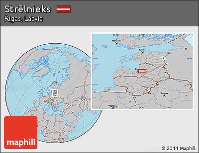 Gray Location Map of Strēlnieks