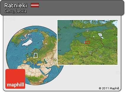 Satellite Location Map of Ratnieki