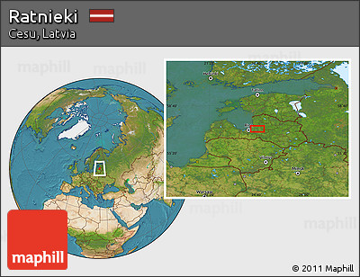 Satellite Location Map of Ratnieki