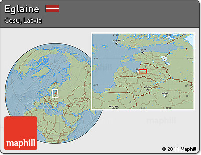 Savanna Style Location Map of Eglaine, hill shading