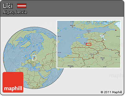 Savanna Style Location Map of Līči, hill shading