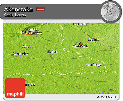 Physical Panoramic Map of Akanstaka