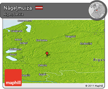 Physical Panoramic Map of Nāgeļmuiža
