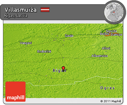 Physical Panoramic Map of Villasmuiža