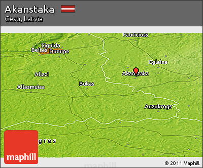 Physical Panoramic Map of Akanstaka