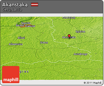 Physical Panoramic Map of Akanstaka