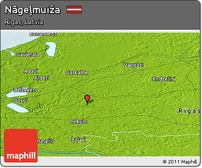 Physical Panoramic Map of Nāgeļmuiža