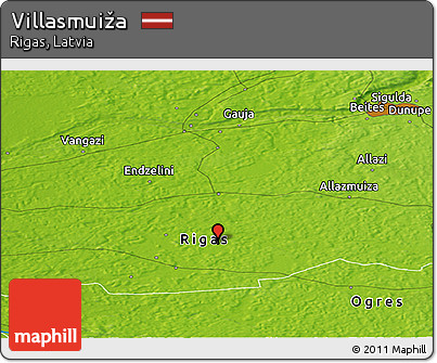 Physical Panoramic Map of Villasmuiža