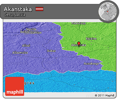 Political Panoramic Map of Akanstaka