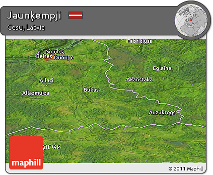 Satellite Panoramic Map of Jaunķempji