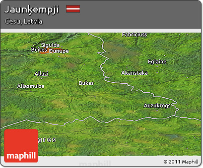 Satellite Panoramic Map of Jaunķempji