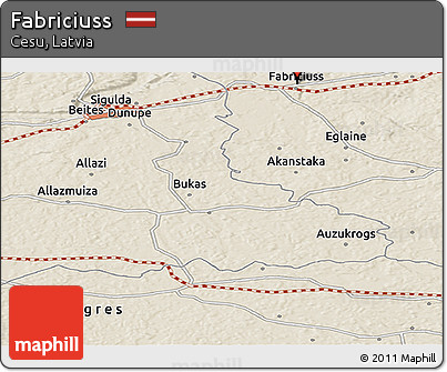 Shaded Relief Panoramic Map of Fabriciuss