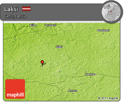 Physical 3D Map of Laķši