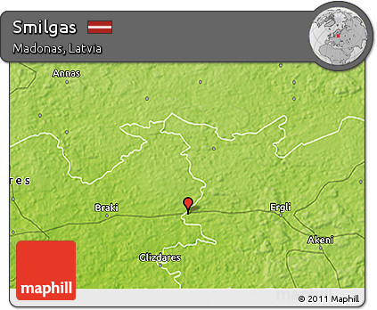 Physical 3D Map of Smilgas