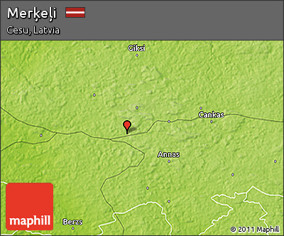 Physical 3D Map of Merķeļi