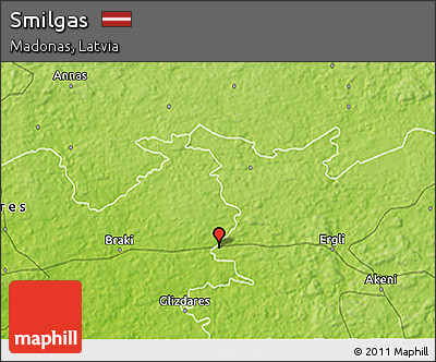 Physical 3D Map of Smilgas