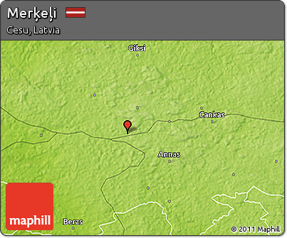 Physical 3D Map of Merķeļi