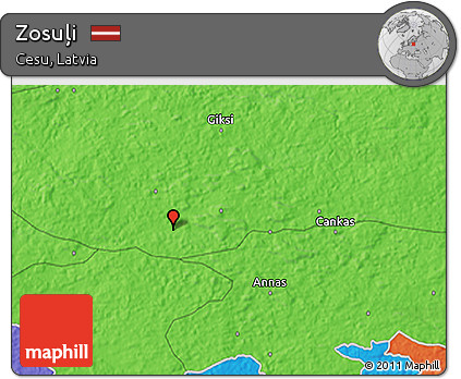 Political 3D Map of Zosuļi