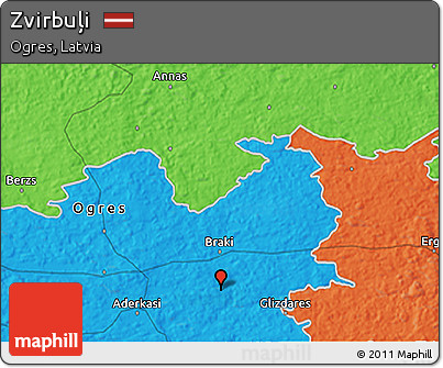 Political 3D Map of Zvirbuļi