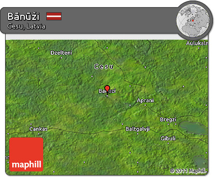 Satellite 3D Map of Bānūži