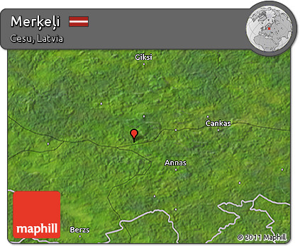 Satellite 3D Map of Merķeļi