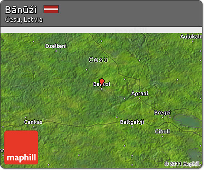 Satellite 3D Map of Bānūži
