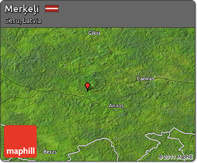 Satellite 3D Map of Merķeļi