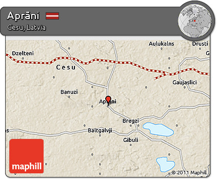 Shaded Relief 3D Map of Aprāni