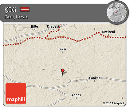 Shaded Relief 3D Map of Ķēči
