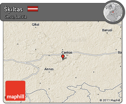Shaded Relief 3D Map of Šķiltas