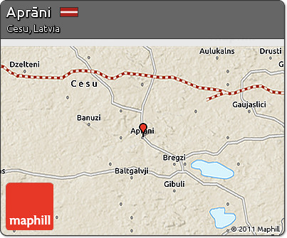 Shaded Relief 3D Map of Aprāni