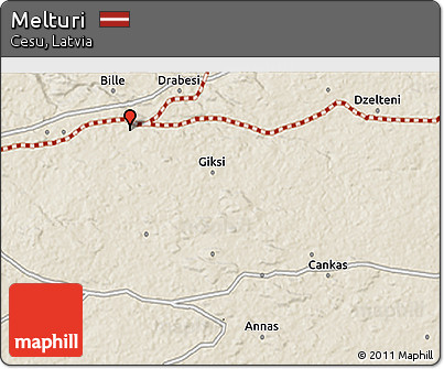 Shaded Relief 3D Map of Melturi