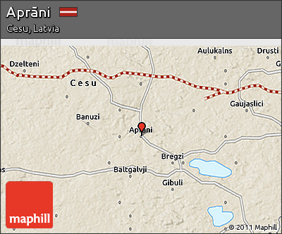 Shaded Relief 3D Map of Aprāni