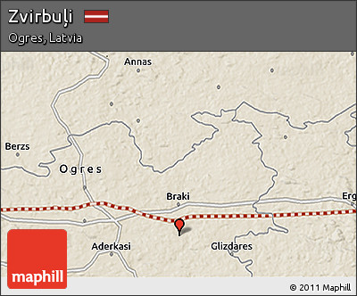 Shaded Relief 3D Map of Zvirbuļi