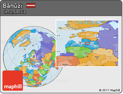 Political Location Map of Bānūži