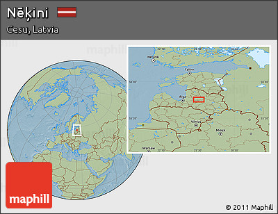 Savanna Style Location Map of Nēķini, hill shading