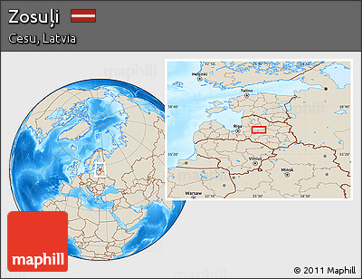 Shaded Relief Location Map of Zosuļi