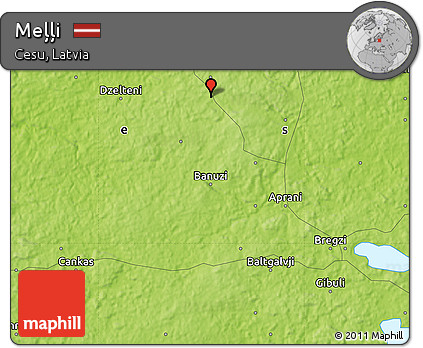 Physical Map of Meļļi